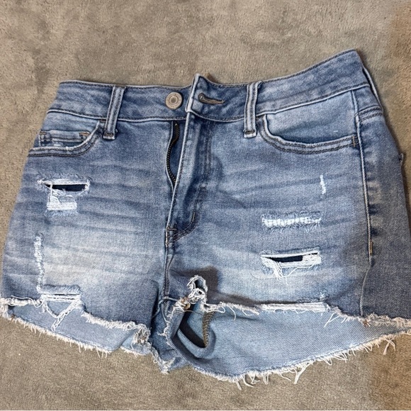 SO Blue Distressed Jean Shorts - Picture 1 of 4